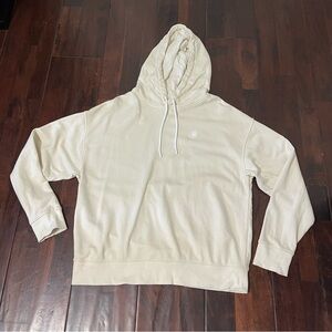 Peloton TWGF Pullover Hoodie Size XL Cream Color 100% Cotton